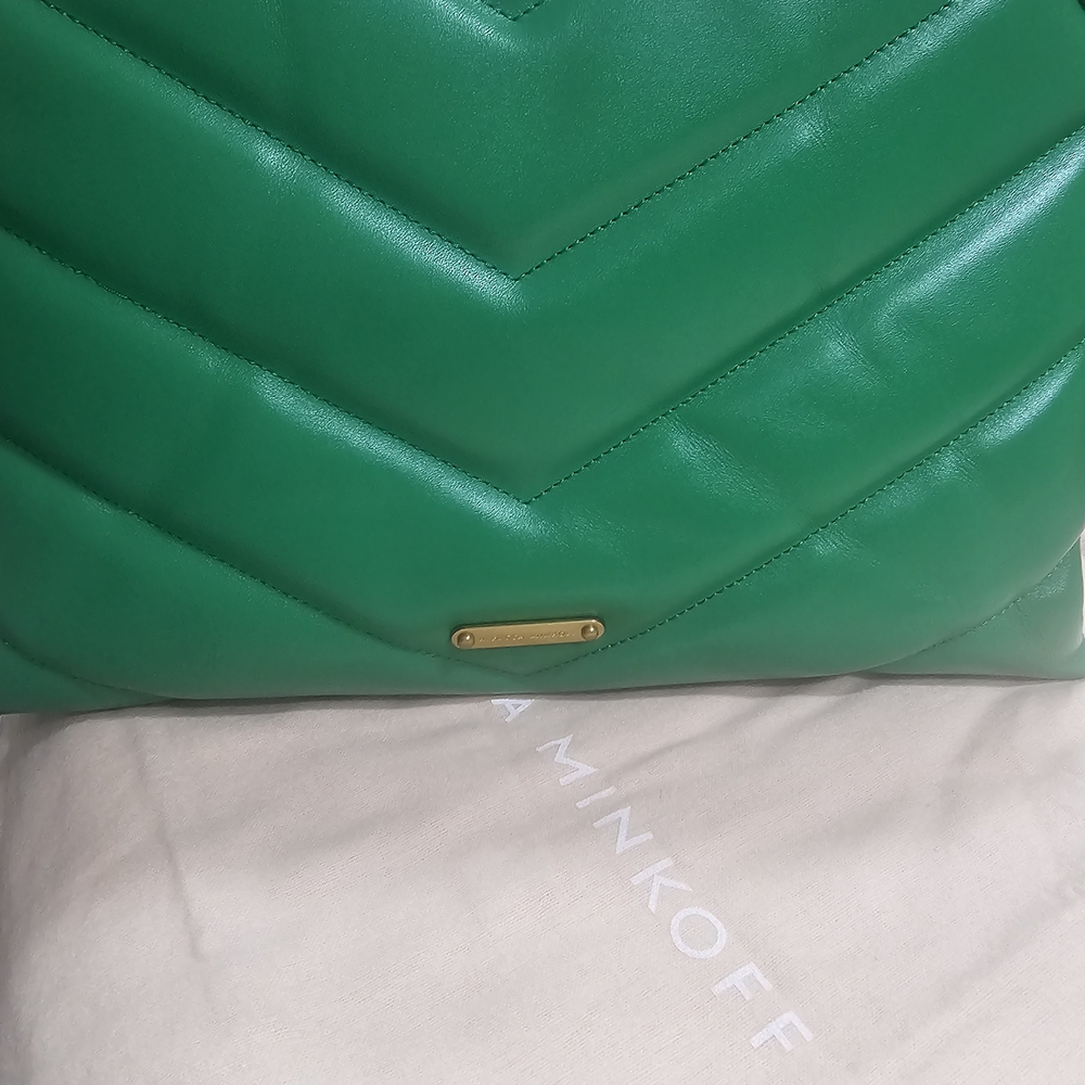 Rebecca Minkoff Vibrant Green Quilted Clutch